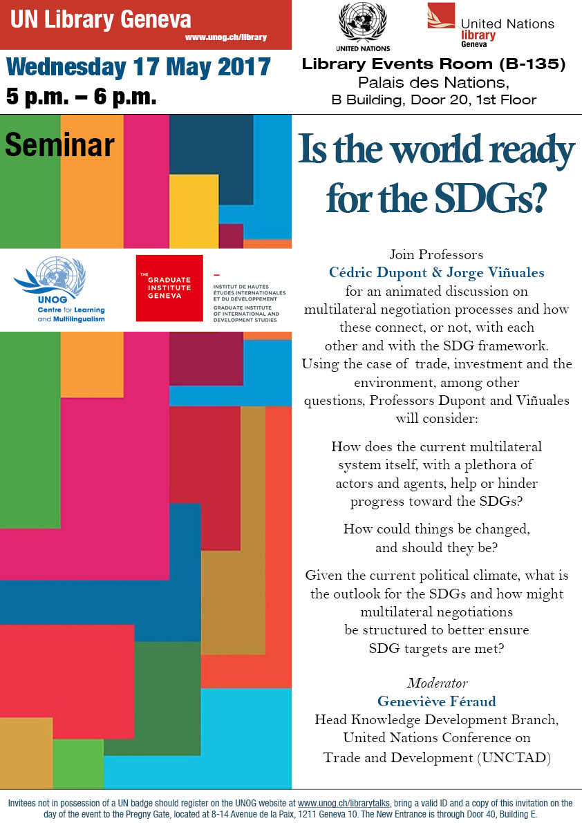 Invitation – UN:   Is The World Ready For The SDGs? –