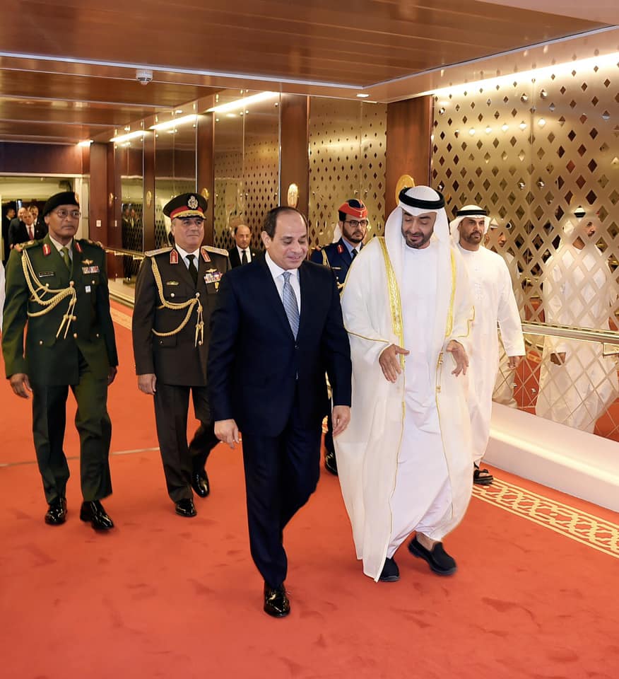 وصول السيد الرئيس عبد الفتاح السيسي اليوم إلى دولة الإمارات العربية المتحدة، في زيارة رسمية تستغرق يومين".