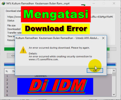 Mengatasi Resum Download ERROR di IDM