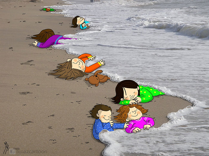 Artists Around The World Respond To Tragic Death Of 3-Year-Old Syrian Refugee - Just Sleeping