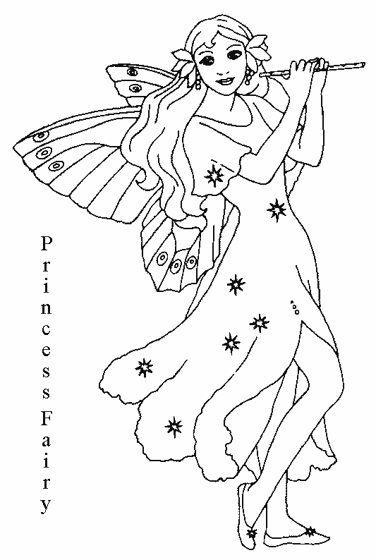 fairy princess coloring pages free - photo #17
