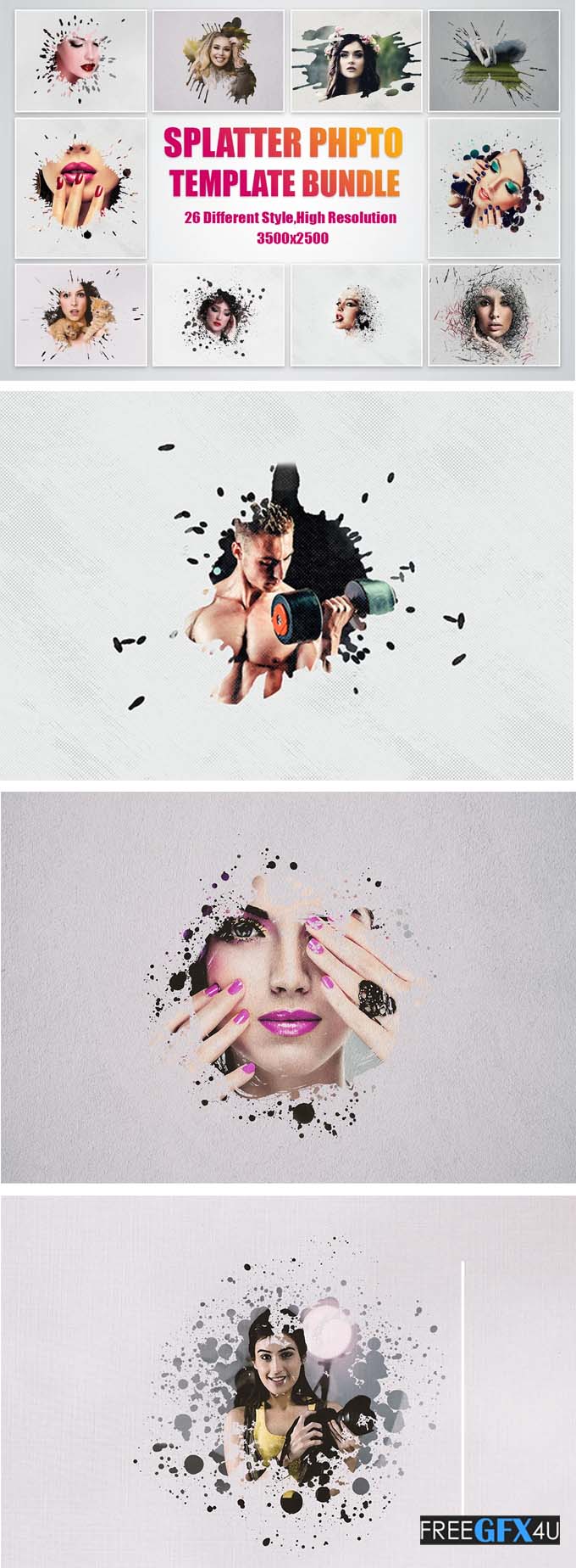 Splatter Photo Template Pack