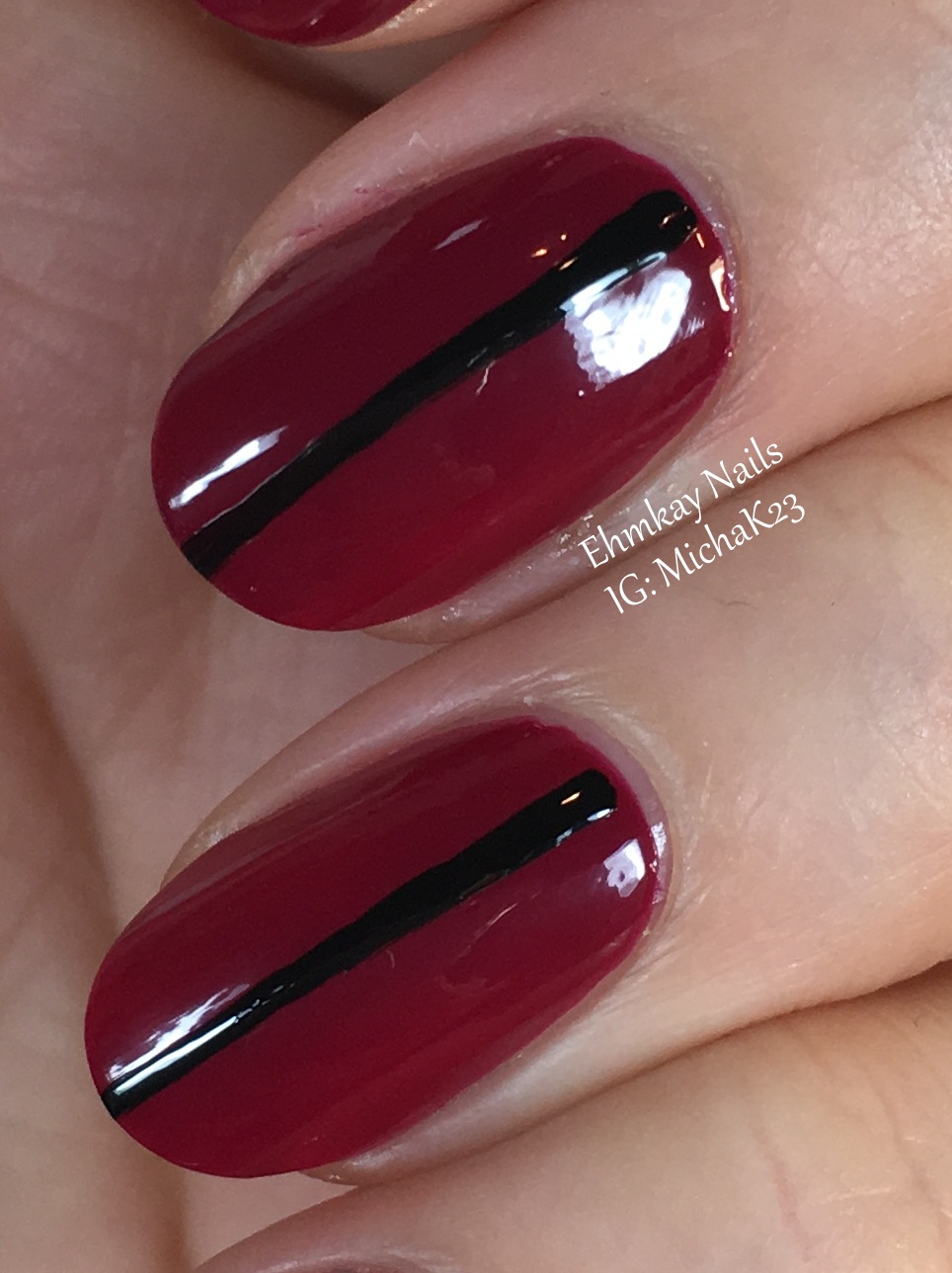 ehmkay nails Winter Berries Nail Art with Leighton Denny Pillow Talk