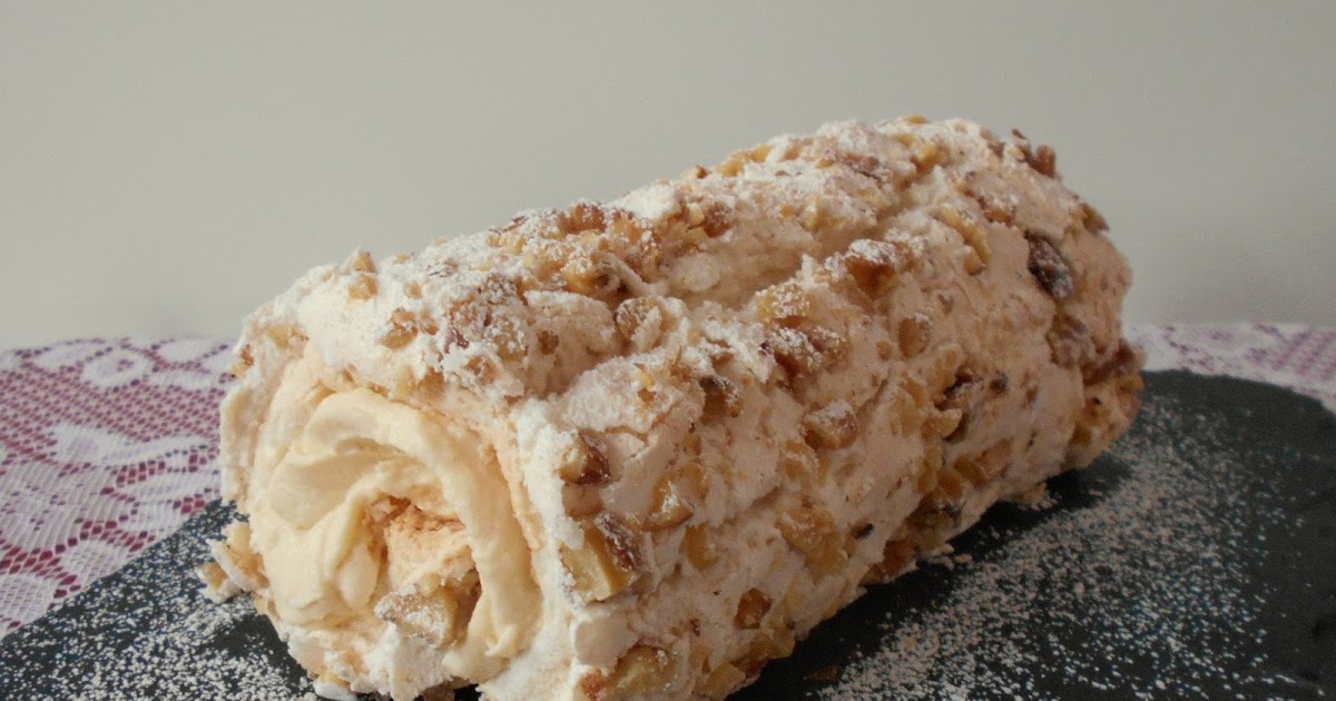 Sticky Toffee Meringue Roulade