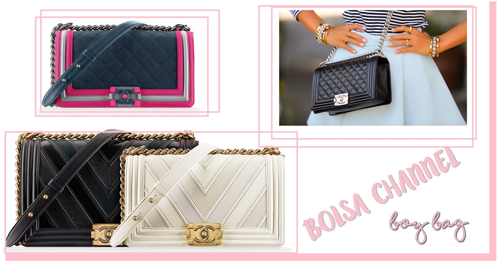 chanel chevron boy bolsa