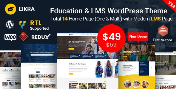 Eikra Education WordPress Theme Free Download Nulled