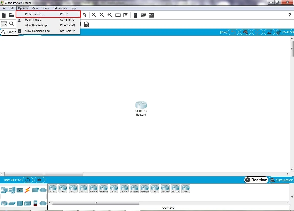 how to change font size in cisco packet tracer