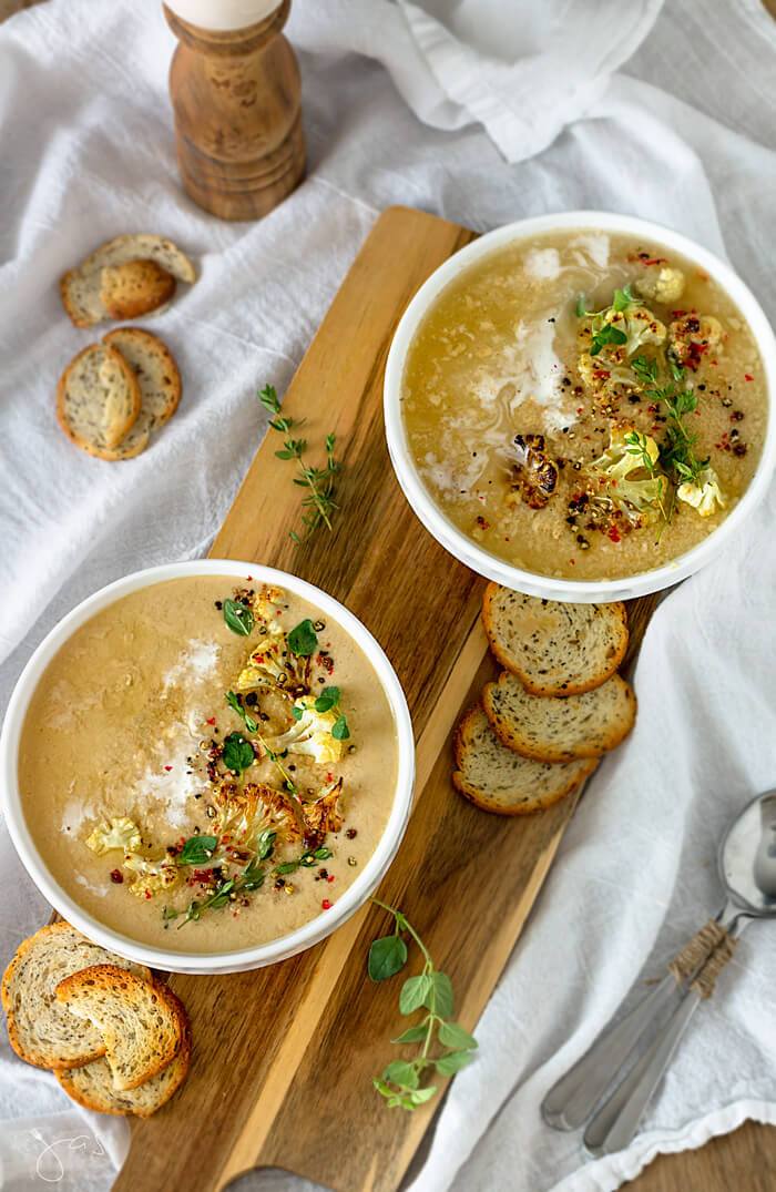 Oven Roasted Cauliflower Soup - FOOD AND DRINK