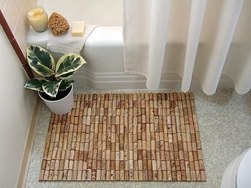 Alfombra para el baño con tapones de corcho