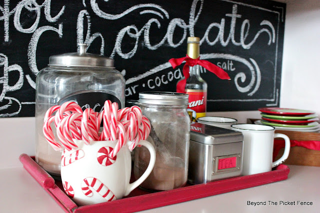 Hot Chocolate Station created with Thrift Store Finds