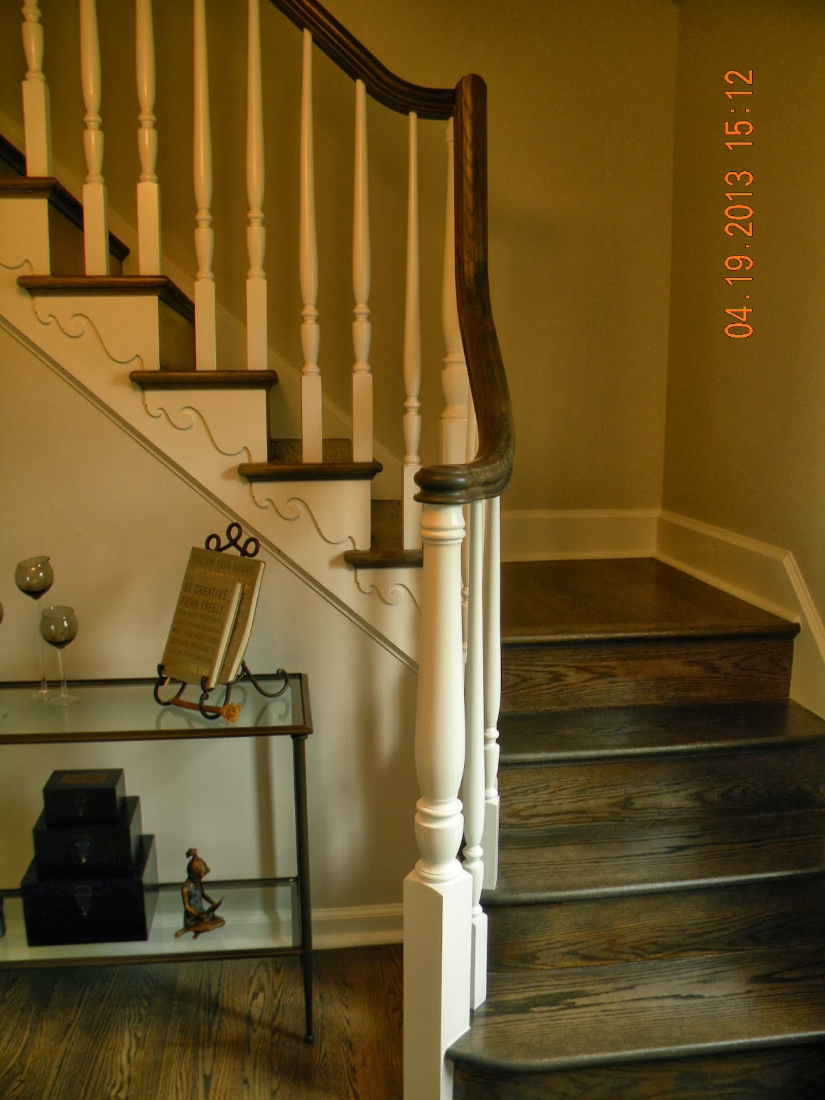 Wood Stairs and Rails and Iron Balusters Replace Handrail Haddonfield NJ