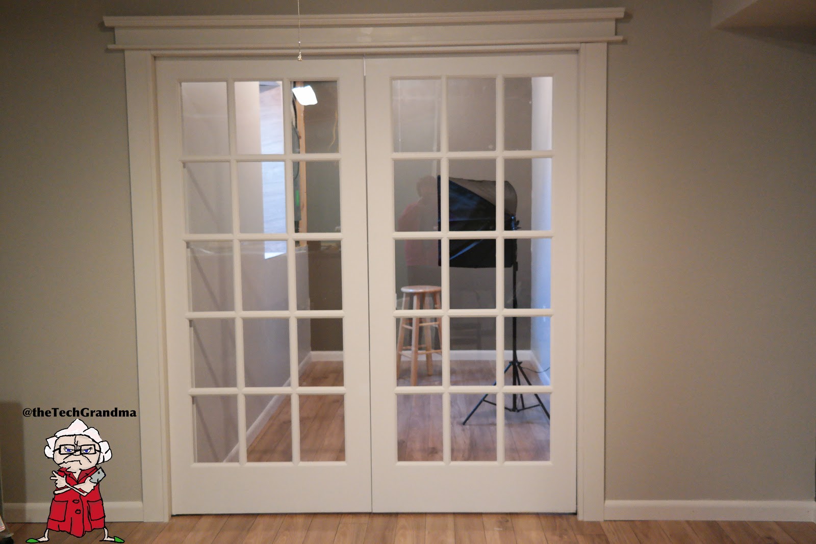 The Tech Grandma fancy header for pocket doors