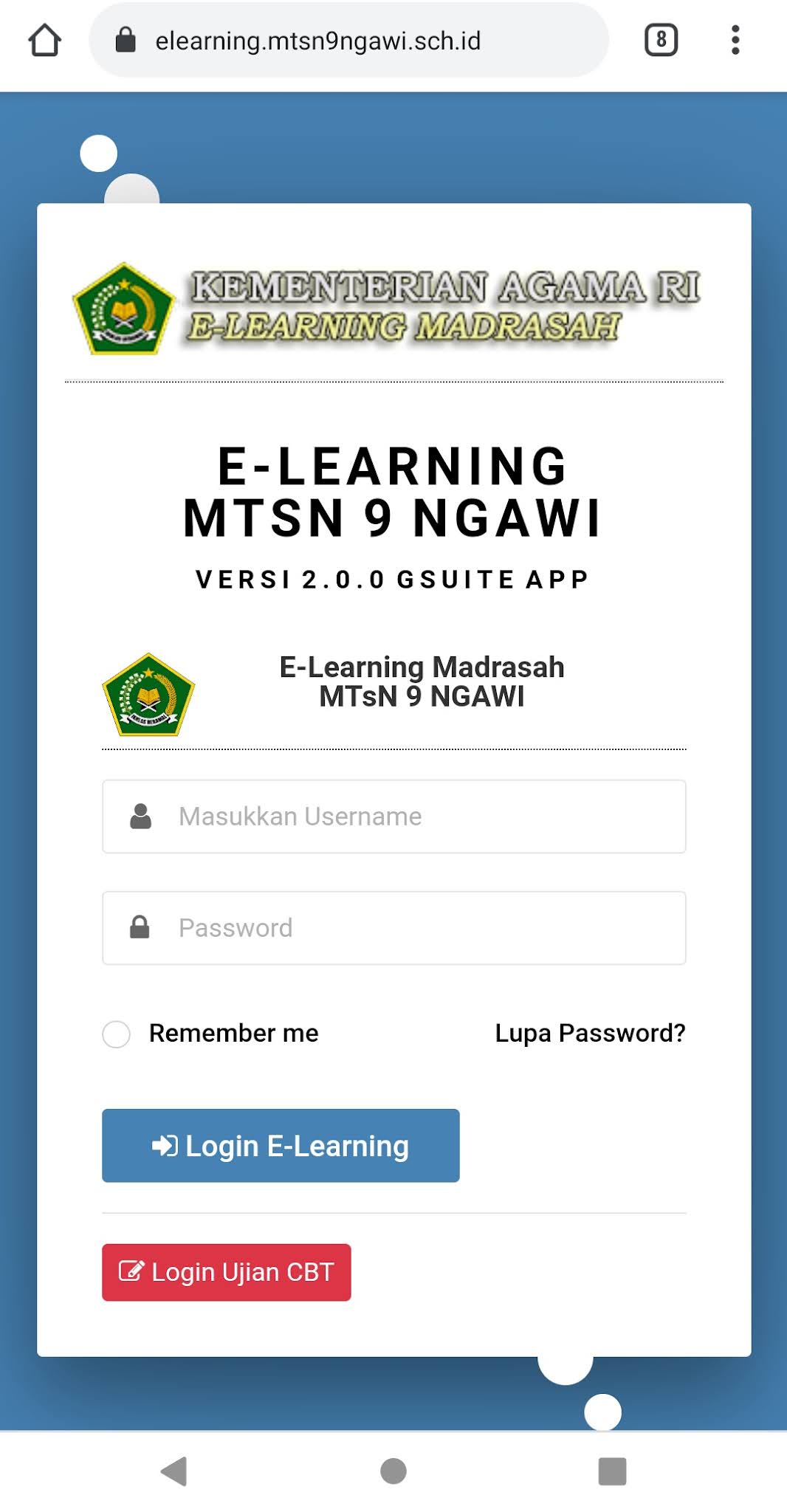 Madrasah cbt e-learning Update E