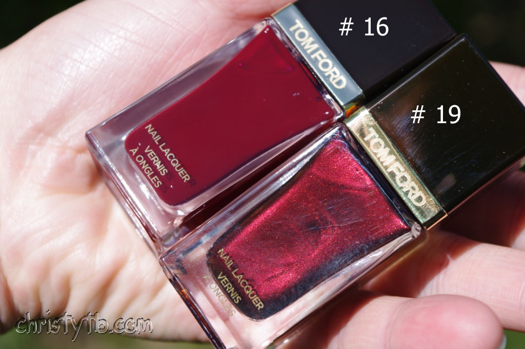 Christytb: Tom Ford Lacquer: #16 Bordeaux Lust, #19 Burnished Rouge (LE)