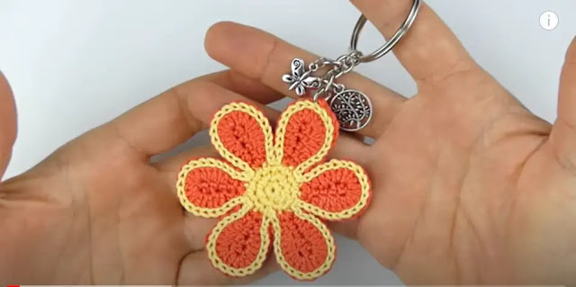 Tutorial de Llavero Flor a Crochet