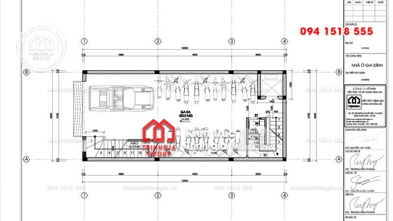 Bản vẽ thiết kế nhà phố mặt tiền 6m phong cách tân cổ điển - Mã số NP1335 - Ảnh 1