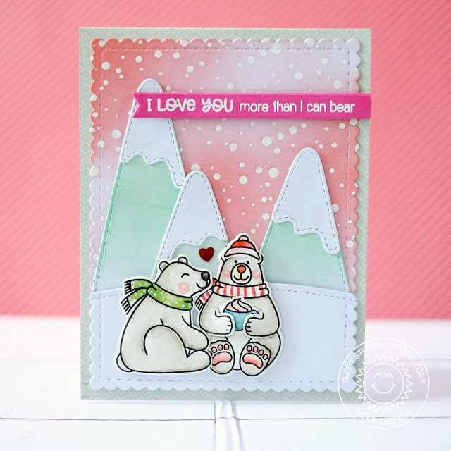 Sunny Studio Stamps: Playful Polar Bears Winter Themed Everyday Cards by Lexa Levana