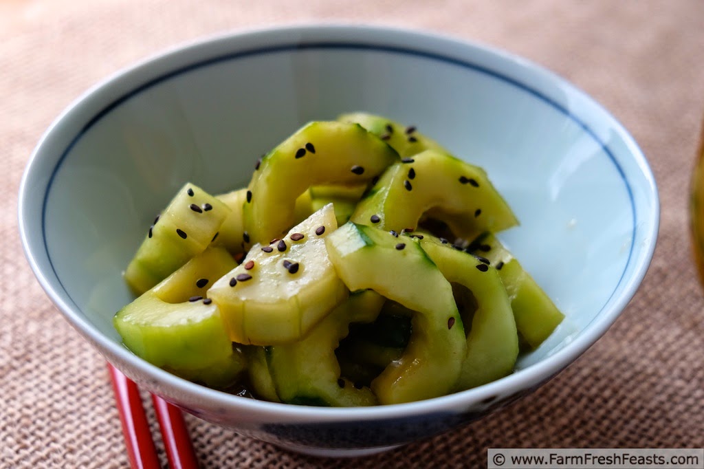 Farm Fresh Feasts Soy Sesame Marinated Cucumbers
