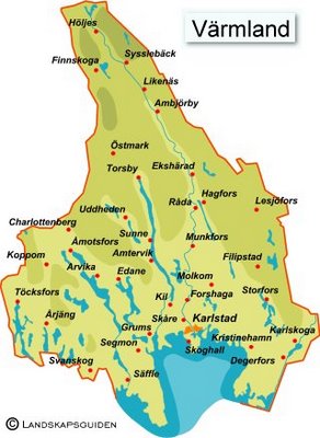 Karta över Värmland Regionen | Karta över Sverige, Geografisk, Fysisk Karta över Värmland Regionen | Karta över Sverige, Geografisk, Fysisk
