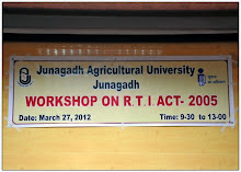 RTI ACT-2005 Workshop Held at JAU, Junagadh Agricultural University  on Dt.27 March, 2012