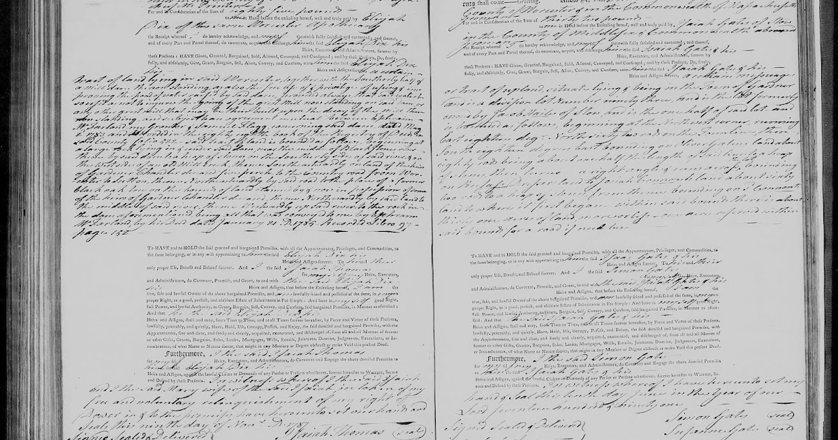 GeneaMusings Amanuensis Monday 1791 Deed of Simon Gates to Isaiah