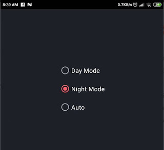 Night Mode mengakibatkan android anda menjadi tema gelap