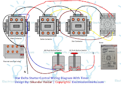 star delta diagram circuit starter control timer wiring phase motor electrical sponsored links