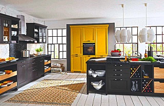 Decoración de cocina en color amarillo mostaza - Colores en Casa