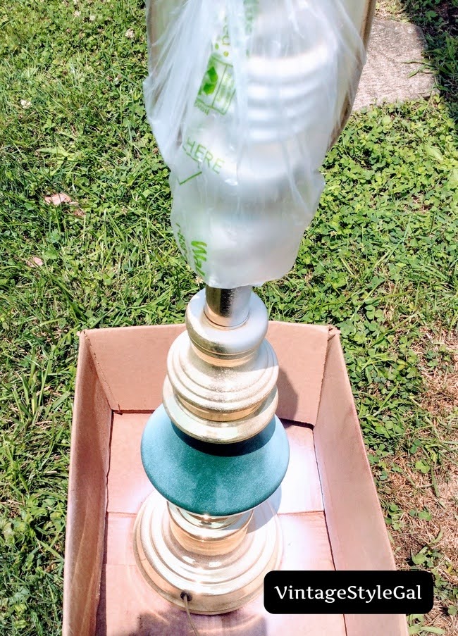 How to paint a metal lamp base Vintage Style Gal
