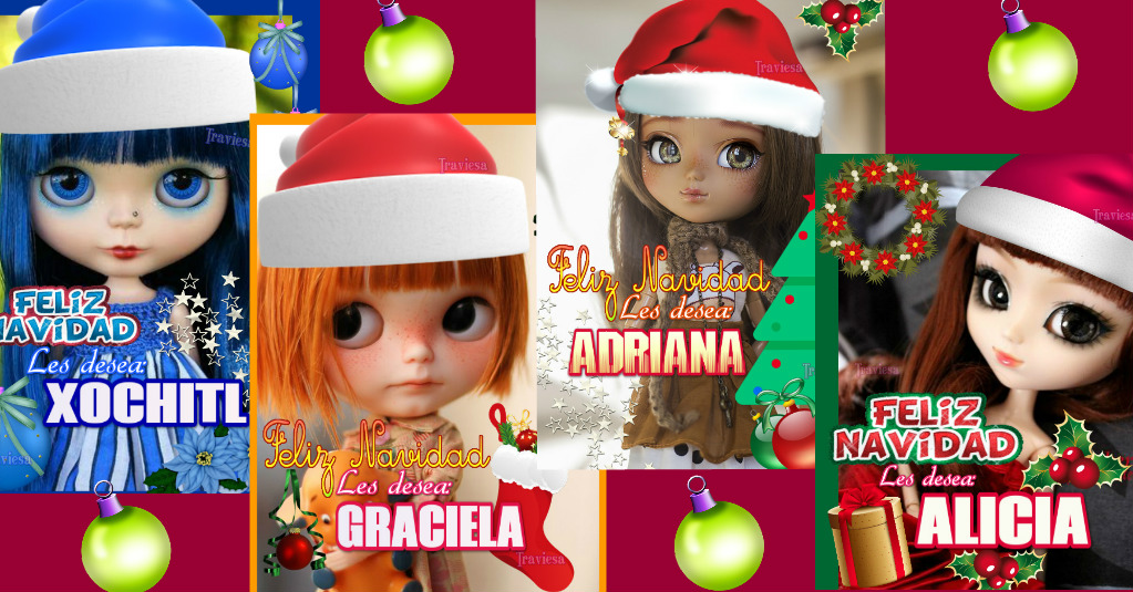 muñequitas de navidad con nombre