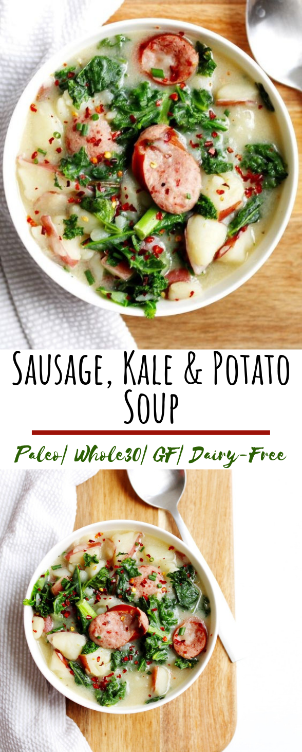 Sausage, Kale and Potato Soup #healthy #glutenfree Sausage, Kale and Potato Soup #healthy #glutenfree