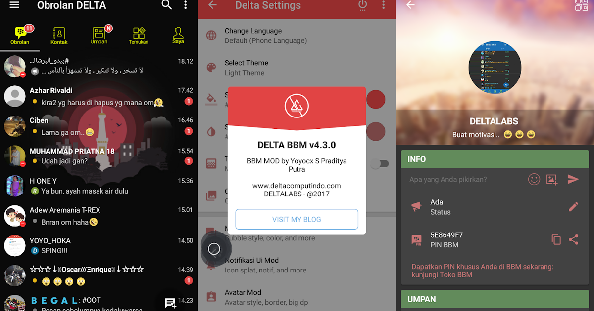 BBM Delta Terbaru v4.3.0 Mod Apk Clone dan Unclone 2017 
