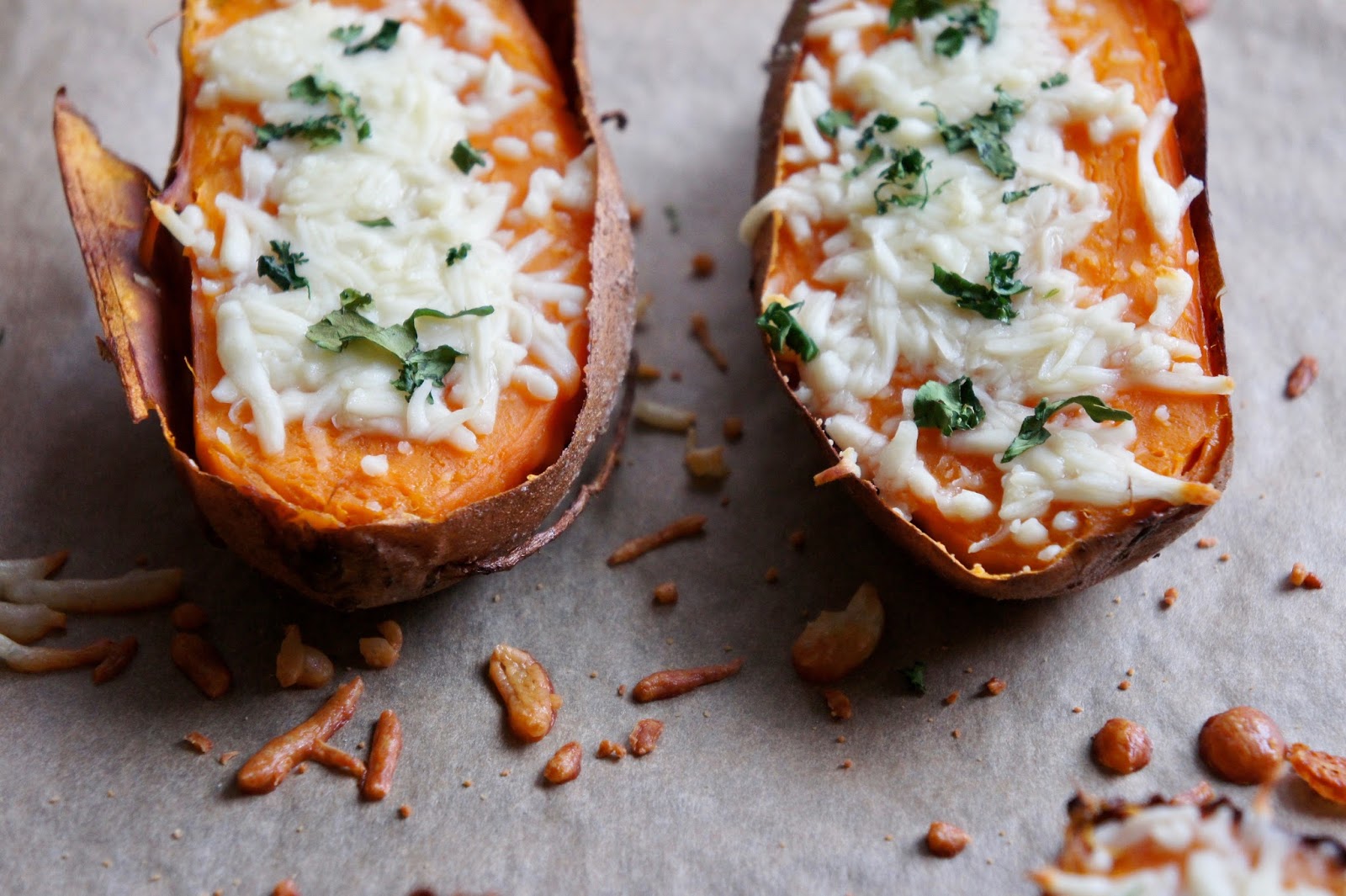 Überbackene Süsskartoffeln