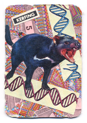 artist trading card with collage