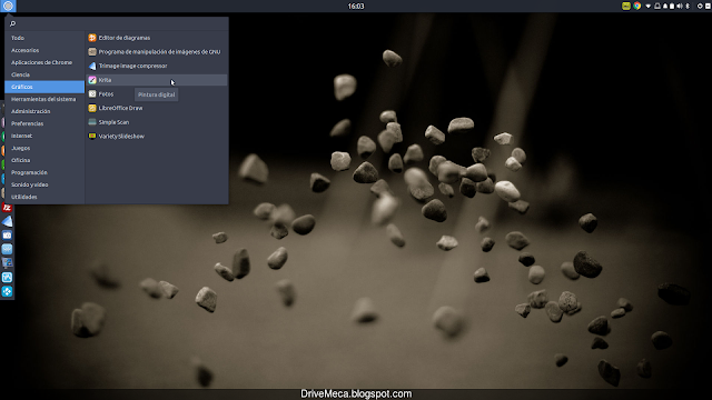 Ejecutamos Krita desde menu en Linux Ubuntu
