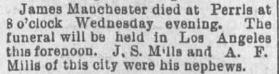 "Pasadena - Brevities," The Los Angeles Times, 4 Sep 1891, p. 7, col. 1; digital images, Newspapers (www.newspapers.com : accessed 11 Aug 2020).