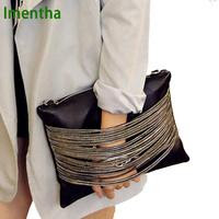 Envelope Clutch with Metal Chain Detailing - JadeMoghul Inc.