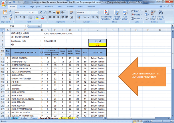contoh aplikasi sederhana pemeriksaan soal pg dan essay contoh microsoft excel