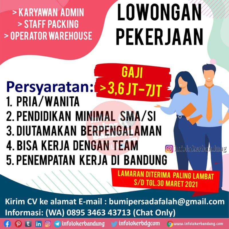 Loker terbaru november 2021 bandung