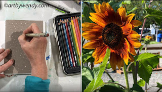 Step 2: Sketchbooking Activity: Sunflowers in the Field