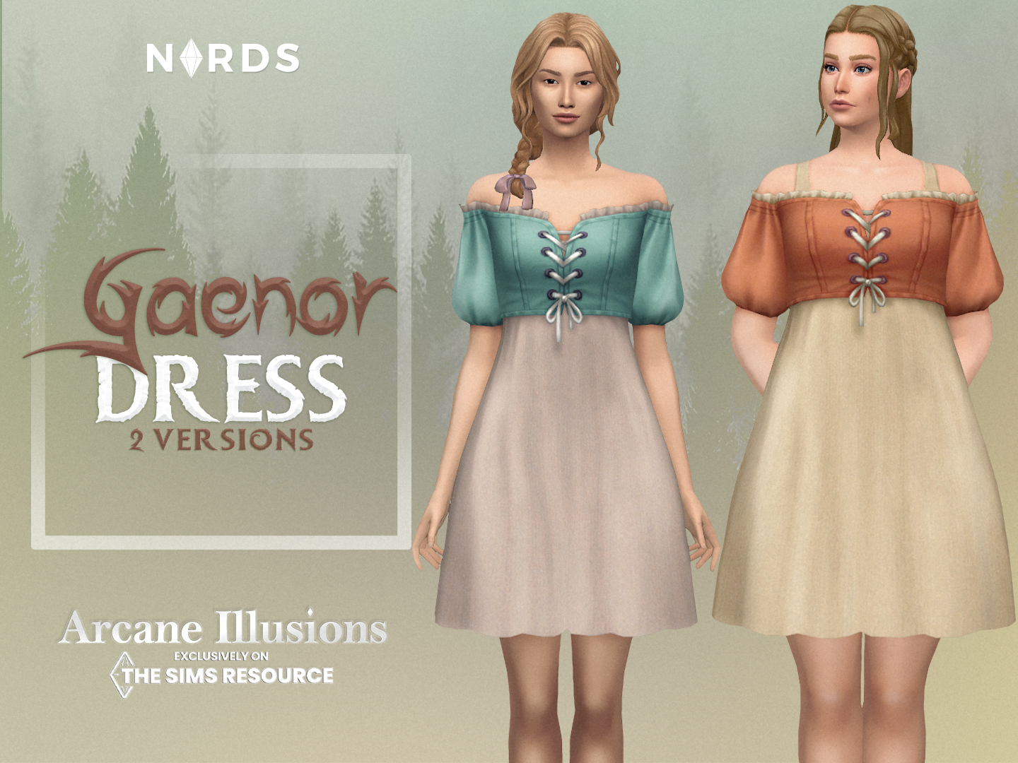 Gaenor Dress Sims 4 CC Outfit