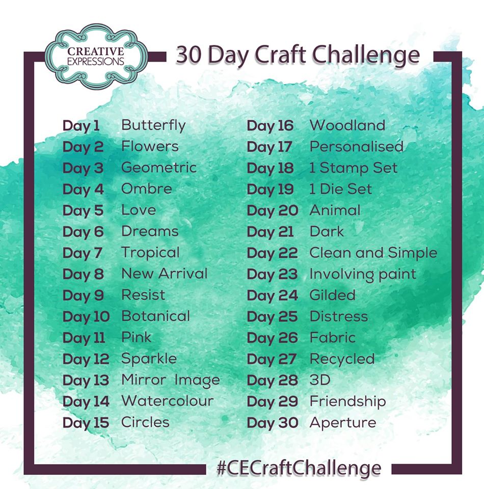 Kim x 30 day Craft Challenge at Creative Expressions Day 1 Butterfly