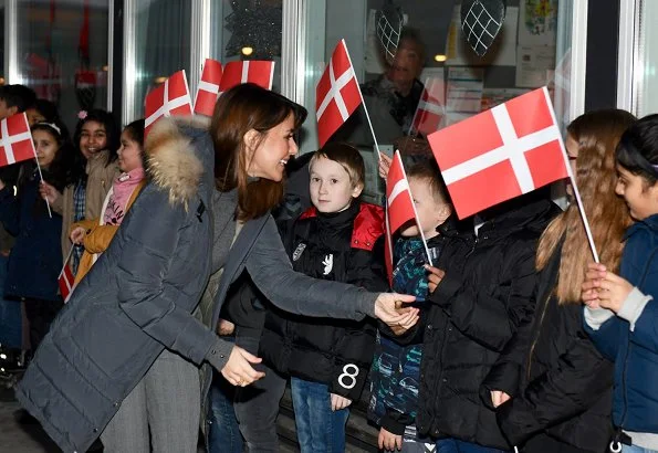 Princess Marie of Denmark visited FødevareBanken's (Danish Food Bank) Breakfast Cafeteria in Gildbro School in Ishøj