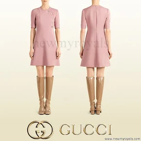 The Countess of Wessex wore Gucci pink Wool Dress 