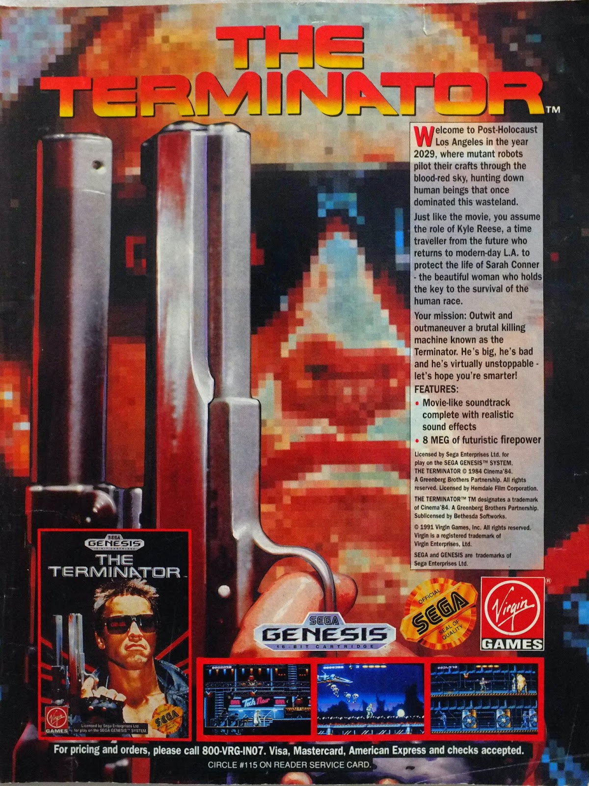 Retro Gaming Art The Terminator for Genesis (1992)