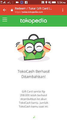 Bukti Pembayaran Voucher Tokopedia Gratis dari Yougov