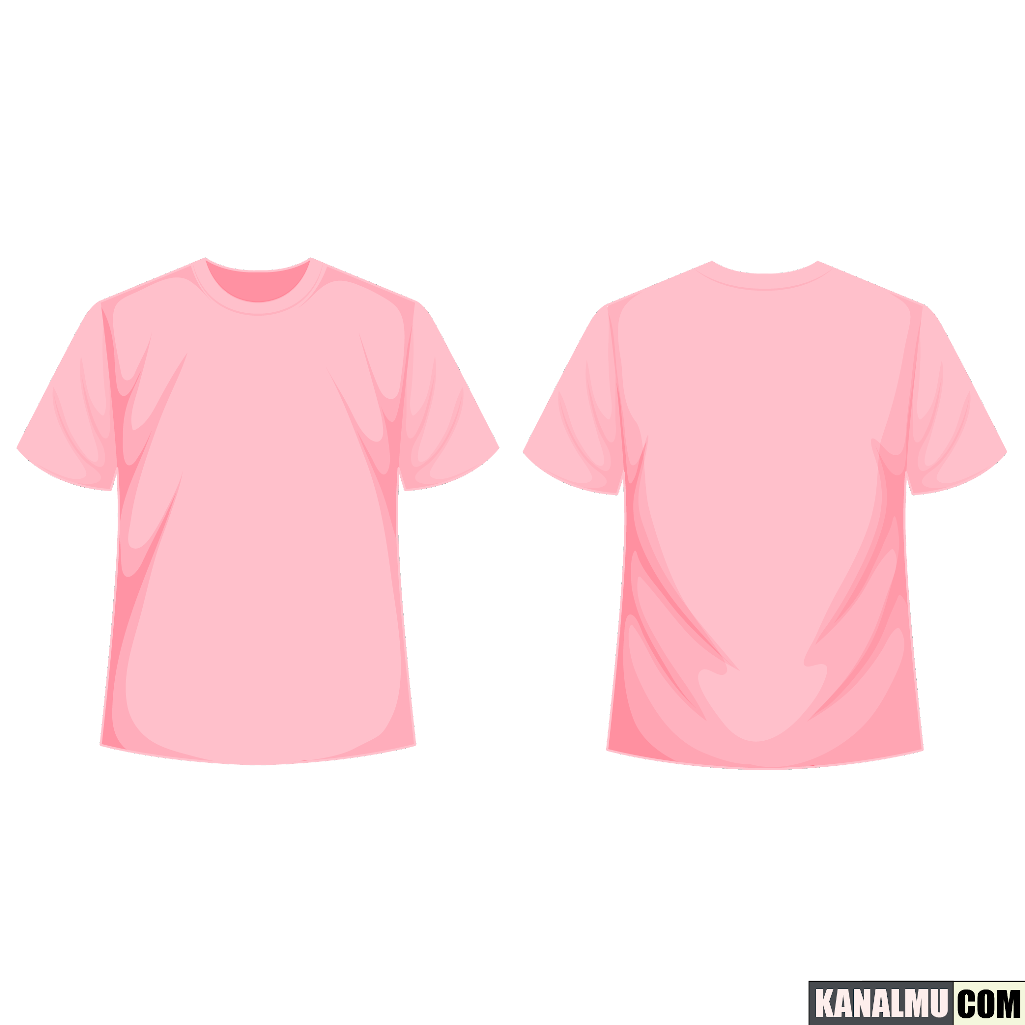 mentahan kaos polos pink lengan pendek PNG - kanalmu