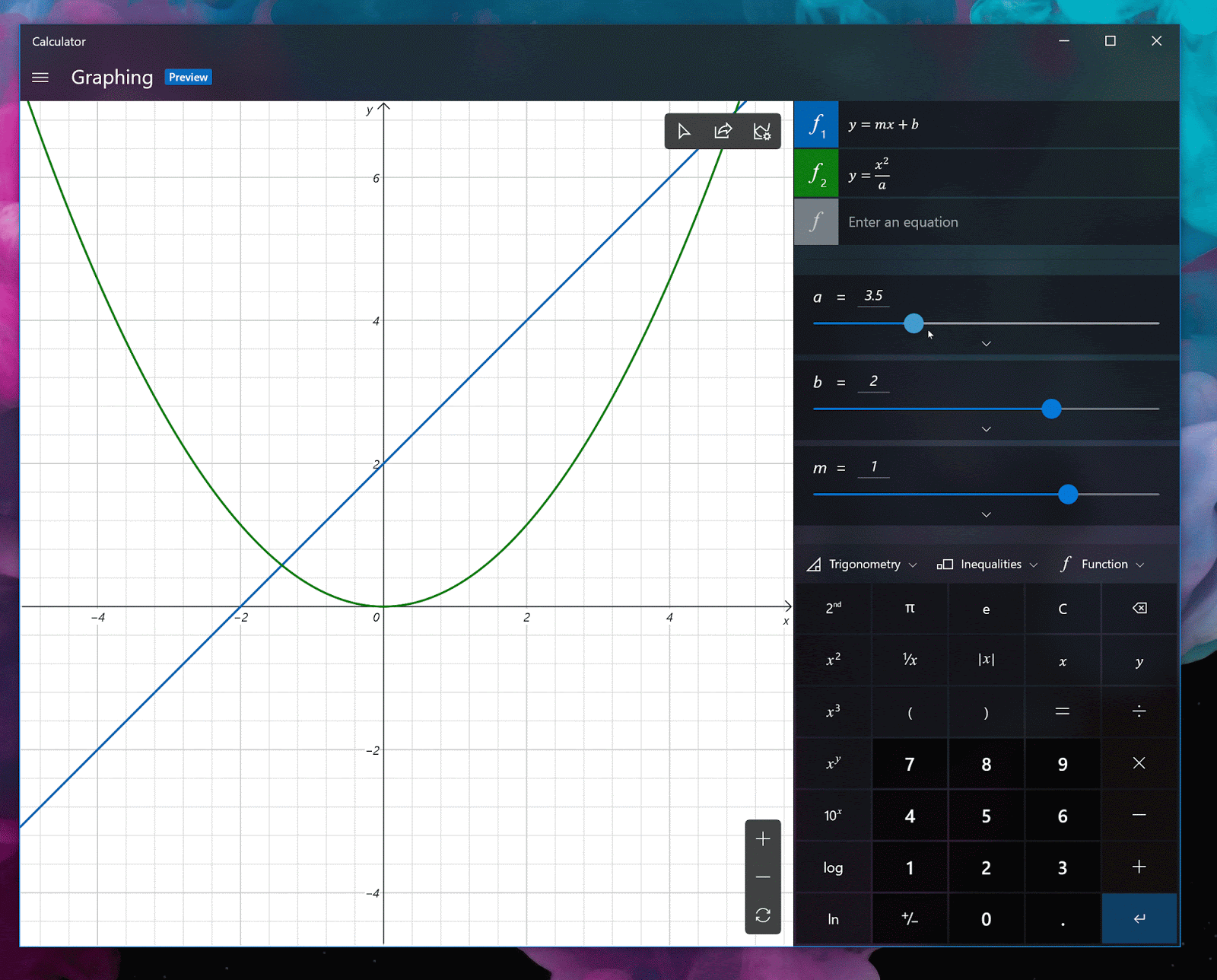 meraTechPort Windows Calculator adds Graphing mode (Build 19546)