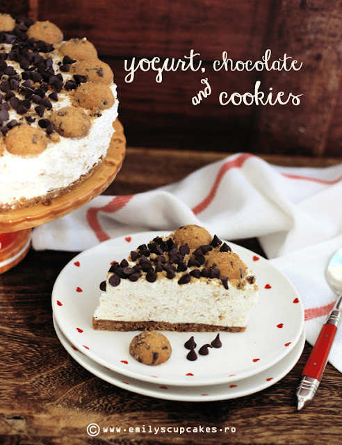 yogurt cake with chocolate biscuits