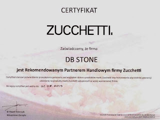 Zucchetti Polska sklep baterie Włoskie DBSTONE Certyfikat przedłużonej gwarancji